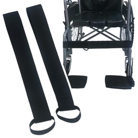 2Pcs Wheelchair Thigh Strap Support Velcro Leg Straps Wheelchair Strap Seat Belt Leg Support Strap for Elderly Dementia Paralysis Parkinson's Leg Spasm Keeping Leg Together for Wheelchair User(Black)
