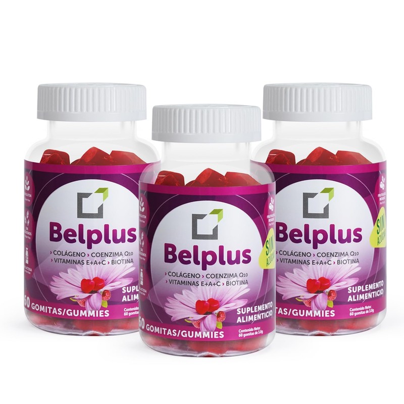Colágeno Biotina Q10 60 gomitas sin azúcar Combo 3 frascos
