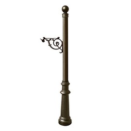 Lewiston Rust Free Cast Aluminum Fluted Post with Ball Finial for Mailboxes, Ships in 2 boxes