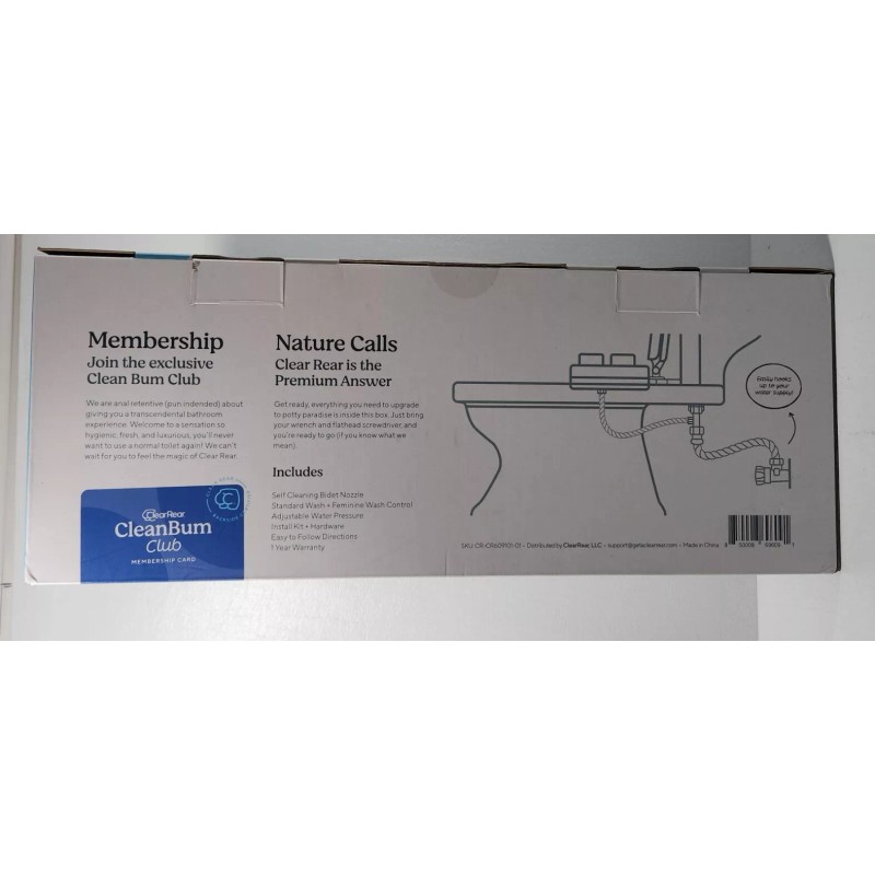 Clear Rear The Buttler Bidet Attachment Mechanical Toilet Sprayer Adjustable