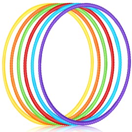 Sratte 6 Pcs Exercise Hoop Detachable Adjustable Plastic Hoops Snap Together Toy Hoop Color Playground Toys for Girls and Boys Party Games, Sports, Exercise, Dog Training (Stylish Colors,28 Inch)