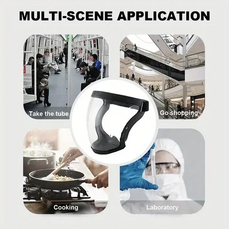 Adjustable Full Coverage Face Shield - 1pc Transparent Plastic Protective