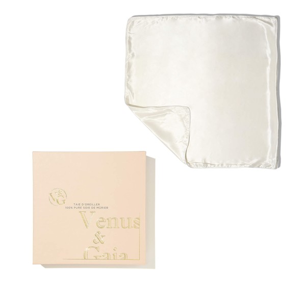 Venus & Gaia Silk Pillow Case Square Size, Ivory