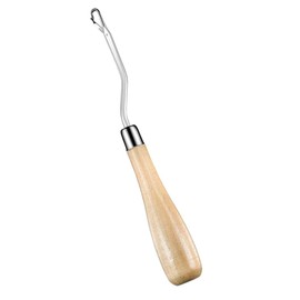 Bent Latch Hook, Wooden Crochet Needle Tool for Rug Making and Art Craft