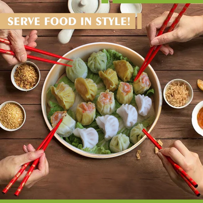 Zoie + Chloe Bamboo Steamer Basket - 2-Tier Dumpling Steamer