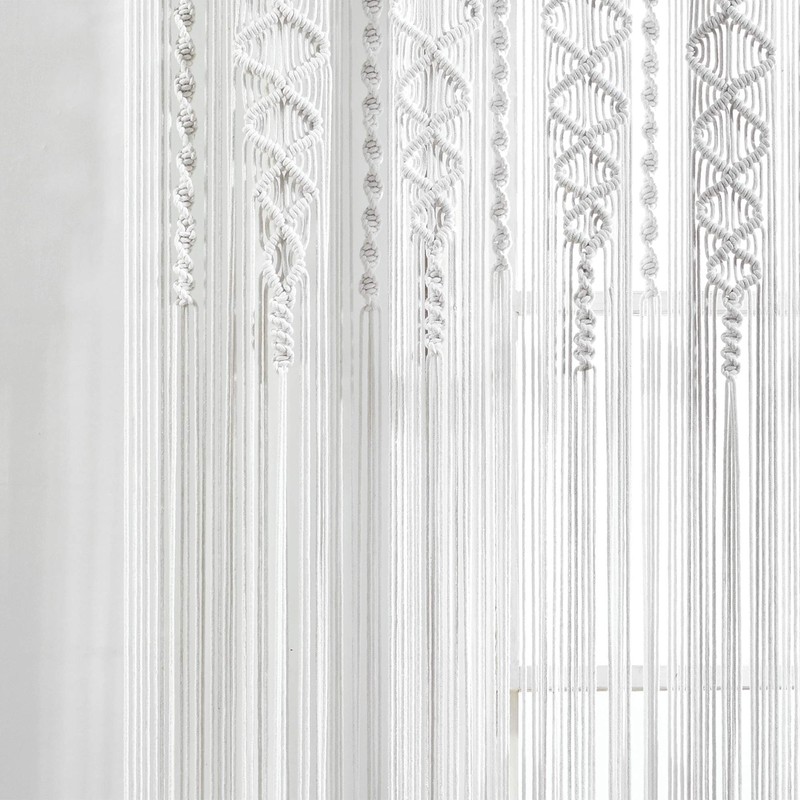 Lush Decor Boho Macrame Textured Cotton Window Curtain Panel, 40"