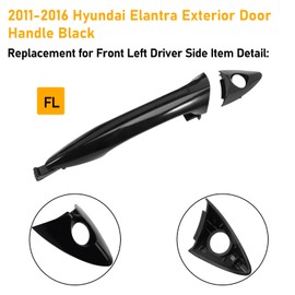 APESER Compatible with Hyundai Elantra Exterior Door Handle Replacement 2011-2016,Front Left Driver Side Door Handle Replace for 5th Gen Elantra 826513X000,826523X000,Glossy Black,1PC