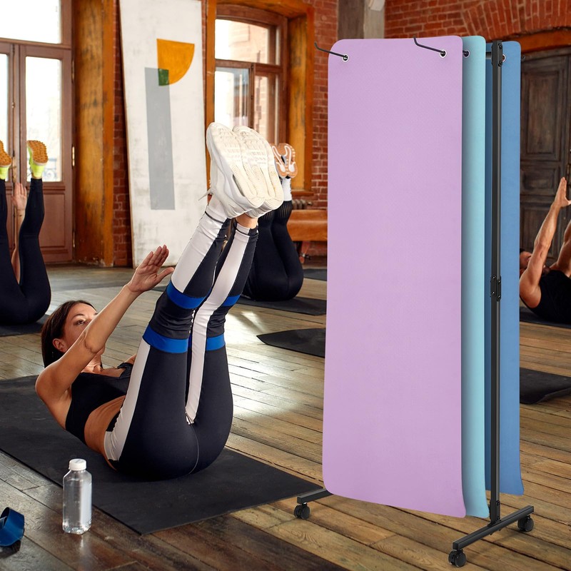 DaisyInner Hanging Yoga Mat Rolling Cart on Wheels Large Capacity