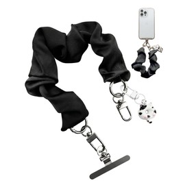 Azixcos Scrunchie, Smartphone Strap, Wrist, Hand Strap, Frill Wrist Strap, Satin Material, Removable, Washable, Cute, Fashionable, Fall Prevention, Lost Prevention, Name Tags, Employee Cards