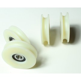 Pack of 4 x Nylon Pulley Wheels with 10 mm Round Groove 60 mm Diameter 10 mm bearing 50 kg Capacity Precisely Machined in the EU (60-10-10)