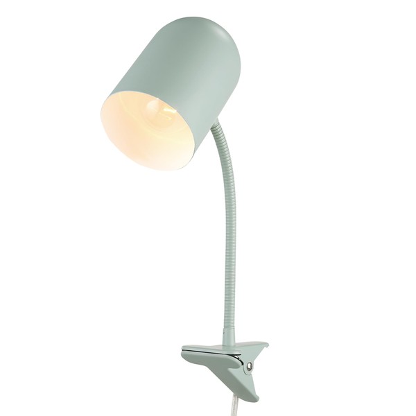 GLOBE Electric 52302 Carter 15" Clip-Arm Desk Lamp, Matte Teal,