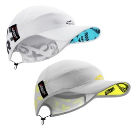 TAGVO Set of 2 Sports Caps, Unisex Sports Cap, Quick-Drying, Lightweight, Breathable, Unstructured Sun Hat for Running, Cycling and Outdoor Sports, Grey and white, Unit size