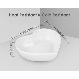 SCSpecial Set of 4 Ceramic Dipping Bowls 3" (Heart - White)