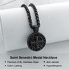 Oaldilee Saint Benedict Medal Necklace, Stainless Steel St Benedict Pendant