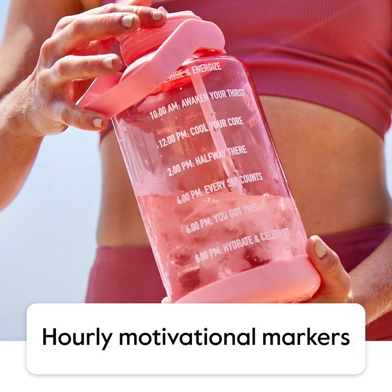 Takeya Tritan 64 oz Motivational Water Bottle with Straw Lid