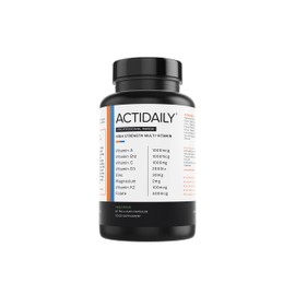 ActiDaily Multivitamin & Mineral Capsules | Essential Nutrients Including Vitamin D, B12, Zinc, Vitamin C | Powerful & High-Strength Formula for Energy Levels | Men & Women | Capsules | Made in UK
