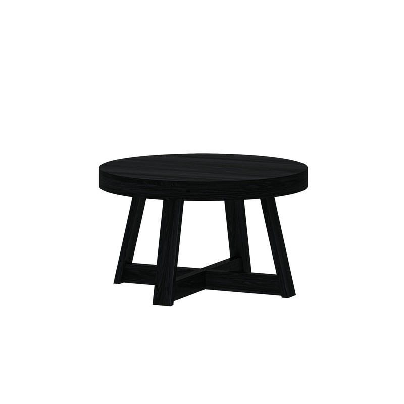 Plank+Beam Classic Round Coffee Table, 30 Inch Farmhouse Coffee Table,