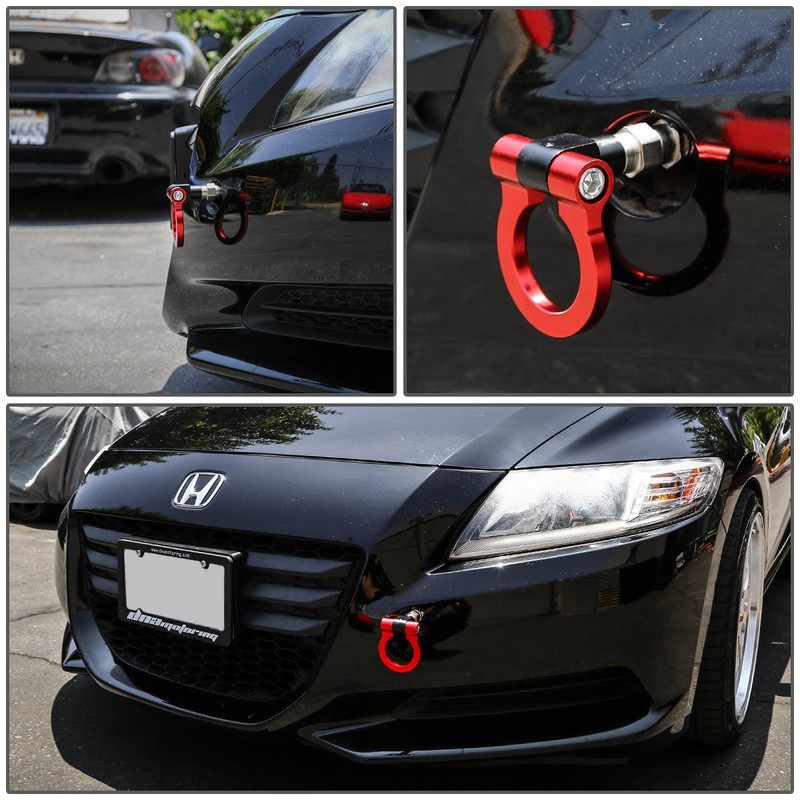 DNA MOTORING Red Aluminum Front/Rear Japanese Car Trailer Tow Hook