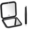 Geetery Travel Compact Magnifying Mirror with Tweezers, 1X/15X Magnification, 3.35''