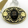 XGALBLA Cool Western Black stone 3D Scorpion Belt Buckle For