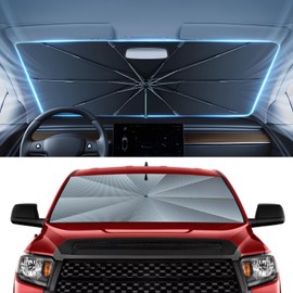 Autorder Windshield Sun Shade Umbrella for 2007-2025 Toyota Tundra Accessories,Upgraded Ice Crystal Material,Easy Setup Umbrella Sunshade for Car Windshield,100% Sun Blocking
