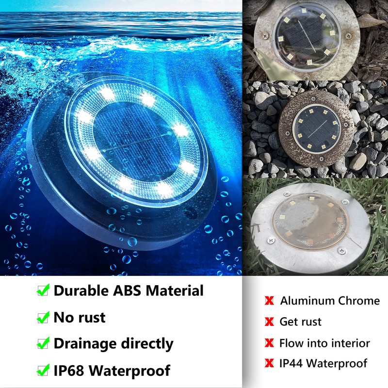 Flacchi Solar Ground Lights - Solar Powered Lights Outdoor Solar