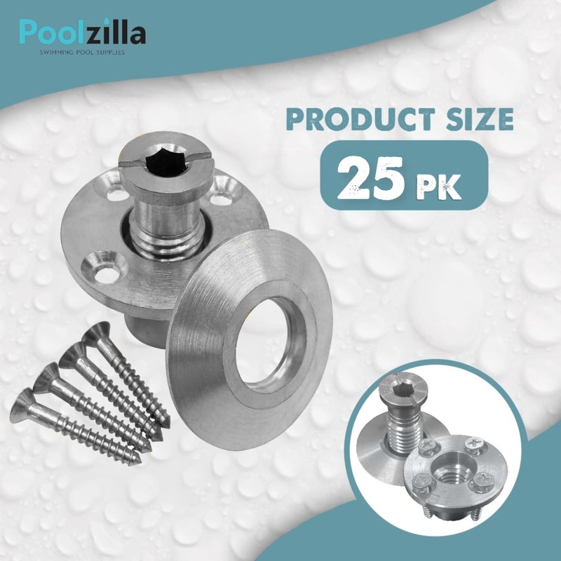 Poolzilla Pool Safety Cover Stainless Steel Anchor with Collar for