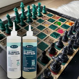 Alumilite Enviroset 30 Minute Epoxy Glue 32 oz (16 oz Part A + 16 oz Part B), Waterproof, Heat Resistant Adhesive for Wood, Metal, Versatile Top Table Filler and Repair, Glass, Ceramics, Concrete