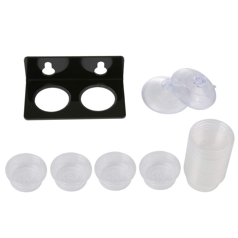 SLSON Gecko Feeding Ledge Acrylic Suction with 20 Pcs 0.5oz