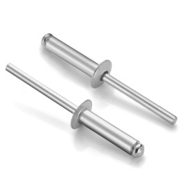 Bykonh 1/8" x 1/2" Aluminum Blind Rivets, 3.2mm x 12.7mm Pop Rivet, Aluminum Grip Steel Mandrel, 100 PCS