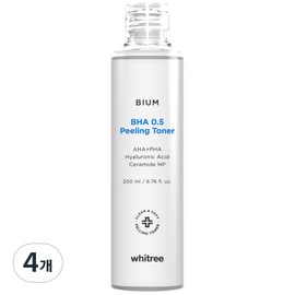 Whitely Empty Bach 0.5 Toner, 4 packs, 200ml / 화이트리 비움 바하 0.5 토너, 4개, 200ml