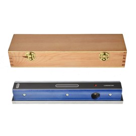 mitoharet 12 Inch Precision Level for Machinist Tool Accuracy 0.0002 In/10 In, Cast Iron Body with Wooden Case