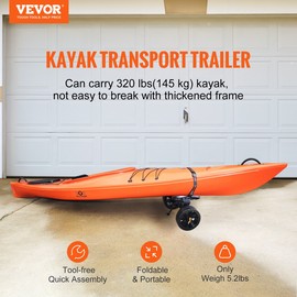 Heavy Duty Kayak Cart, for Kayaks Canoes Paddleboards Float Mats Jon Boats - 320 LBS