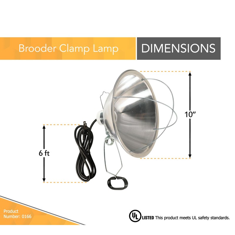 Woods Woods Clamp Lamp with 10 Inch Reflector and Bulb