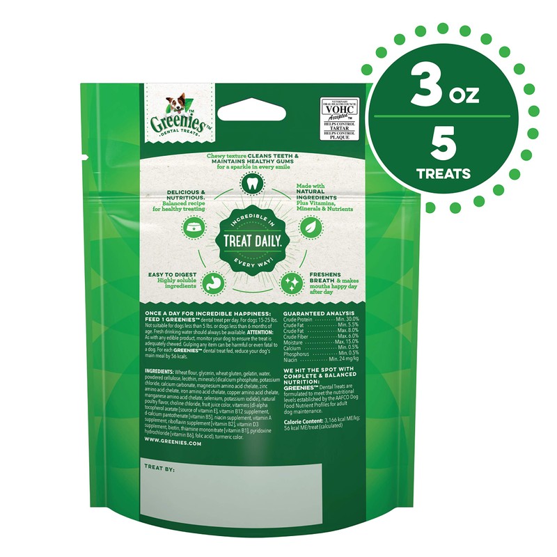 GREENIES Original Petite Natural Dog Dental Treats, 3 oz. Pack