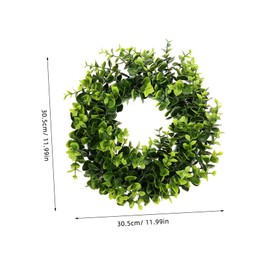 Mobestech Eucalyptus Wreath Hanging Decor Artificial Eucalyptus Leaf Garland for Home and Door Decoration Small Green Faux Wreath for Indoor Outdoor Use and Seasonal Decor