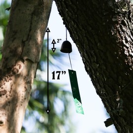 A.F.N.A.L Japanese Wind Chime Cast-Iron Outdoor Ornament for Garden, Patio & Balcony, Hanging Metal Wind-Bell Decoration Gift, Blessing Pendant Windchimes & PVC Wind-Catcher, Flying Swallow - Black