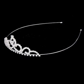Lurrose Crystal Tiara Crowns Bridal Crown Princess Elegant Crown Women Rhinstone Headbands Bridal Wedding Prom Birthday Party Headpieces (Silver)