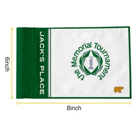2BUT The Memorial Tournament Golf Pin PGA Flag Practic Putting Green Golf Flag For Backyard Garden Double-Sewn 600D Nylon Miniature Pin Flag Regulation Tube Flag(8"X6")
