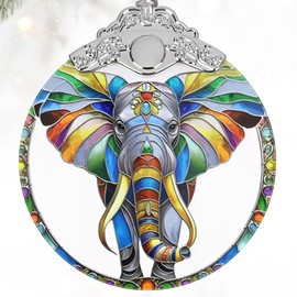 Christmas 2024 Ornament, Stained Glass Ornament, Christmas Ornament, Christmas Tree Ornament, Holiday Ornament Gift, Heirloom Keepsake, Christmas Tree Decoration, Gift Exchange, Gift Idea - Elephant