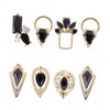 WOONEKY 8pcs Manicure Zircon Decors Black Nail Art Charms Flat