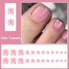 MISUD Press on Toenails Glossy Fake Toe Nails Glue on