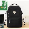 Cute Smiley Face School Backpack, Black and White, Multiple Compartments