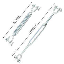 GINLANK 4 PCS 1/2 Inch M12 Turnbuckle,Heavy Duty Jaw and Jaw Turnbuckle Tensioner,2200 lbs Working Load, Galvanized turnbuckles for Wire Cables Chain, Sun Shade Tent, Deck