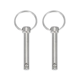 MECCANIXITY Quick Release Pins, Dia 1/4"(6mm) Usable Length 1.26"(32mm) Total Length 2.64"(67mm) Bimini Top Pin Marine Hardware Carbon Steel for Boat Accessories, Pack of 2