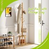 BMOSU Coat Rack freestanding Stand with 2 Shelves Bamboo Wooden