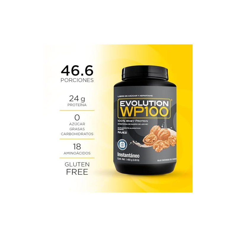EVOLUTION, Protena de Suero de Leche, WP100, Whey Protein, 18