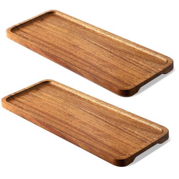 Acacia Wood Serving Platter for Food Rectangular Wooden Platters with