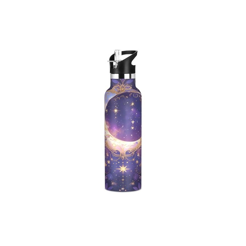Moon Gem Leaves Botella de agua de acero inoxidable con