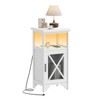 BECTSBEFF Fully Assembled Tall Nightstand with LED Light, Preassembled Tall